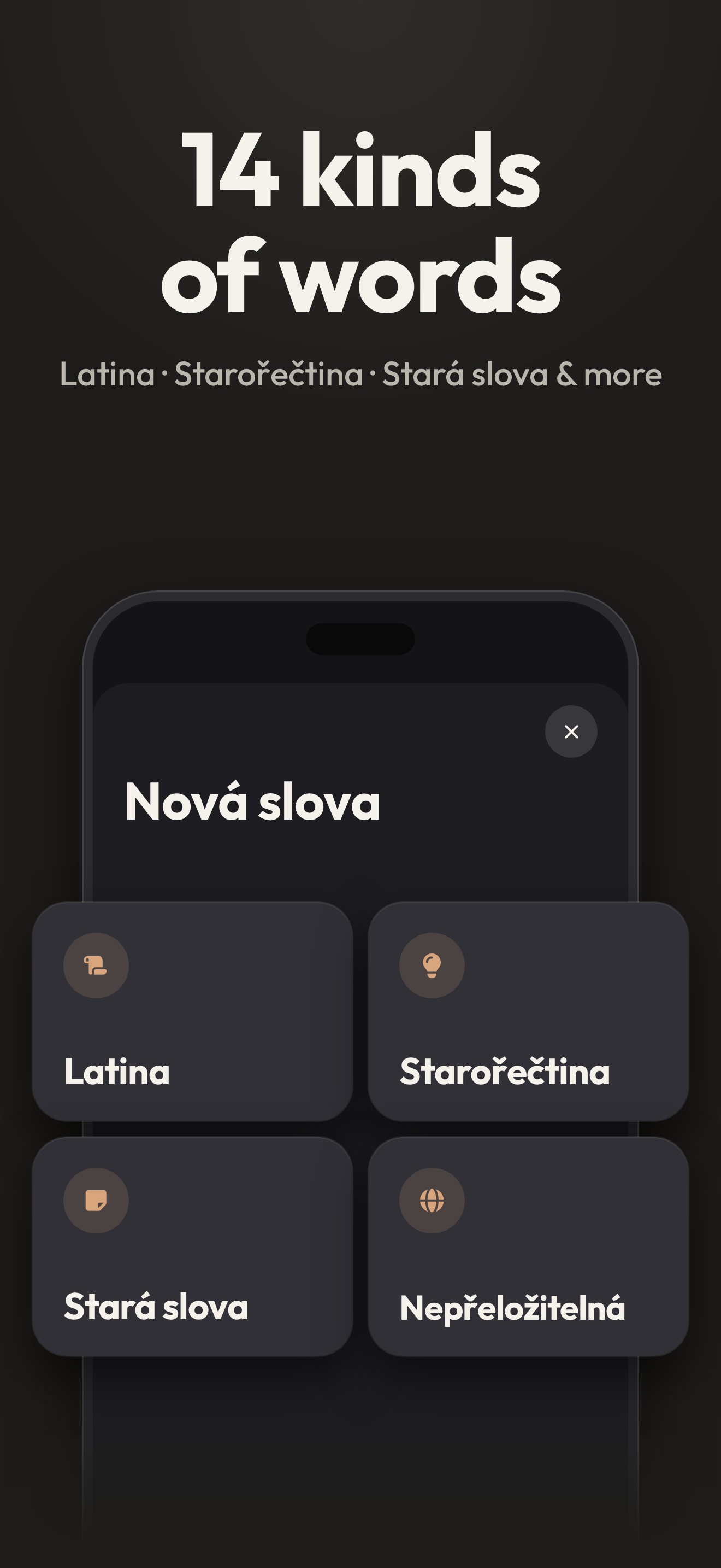 14 druhů slov
