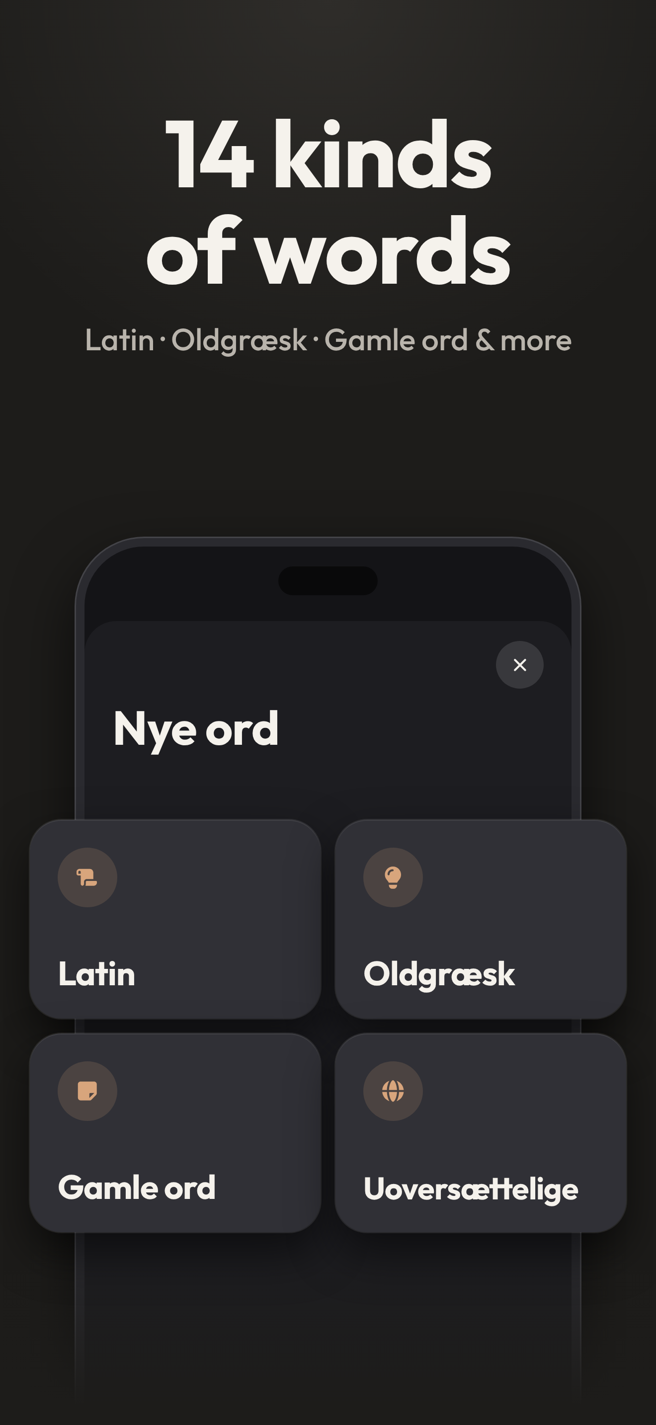 14 slags ord