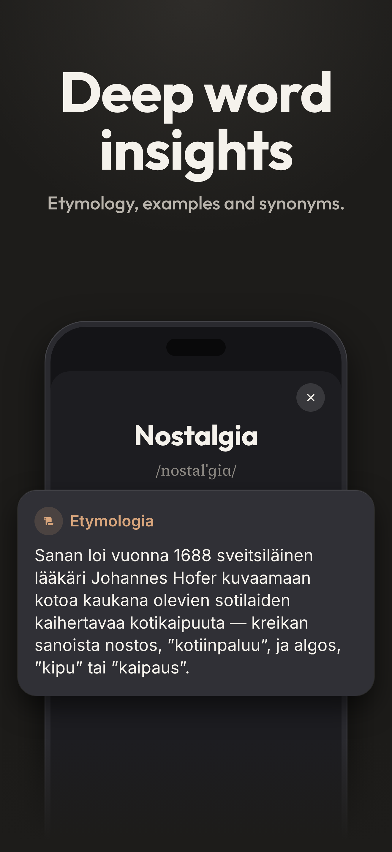 Jokainen sana syvällisesti