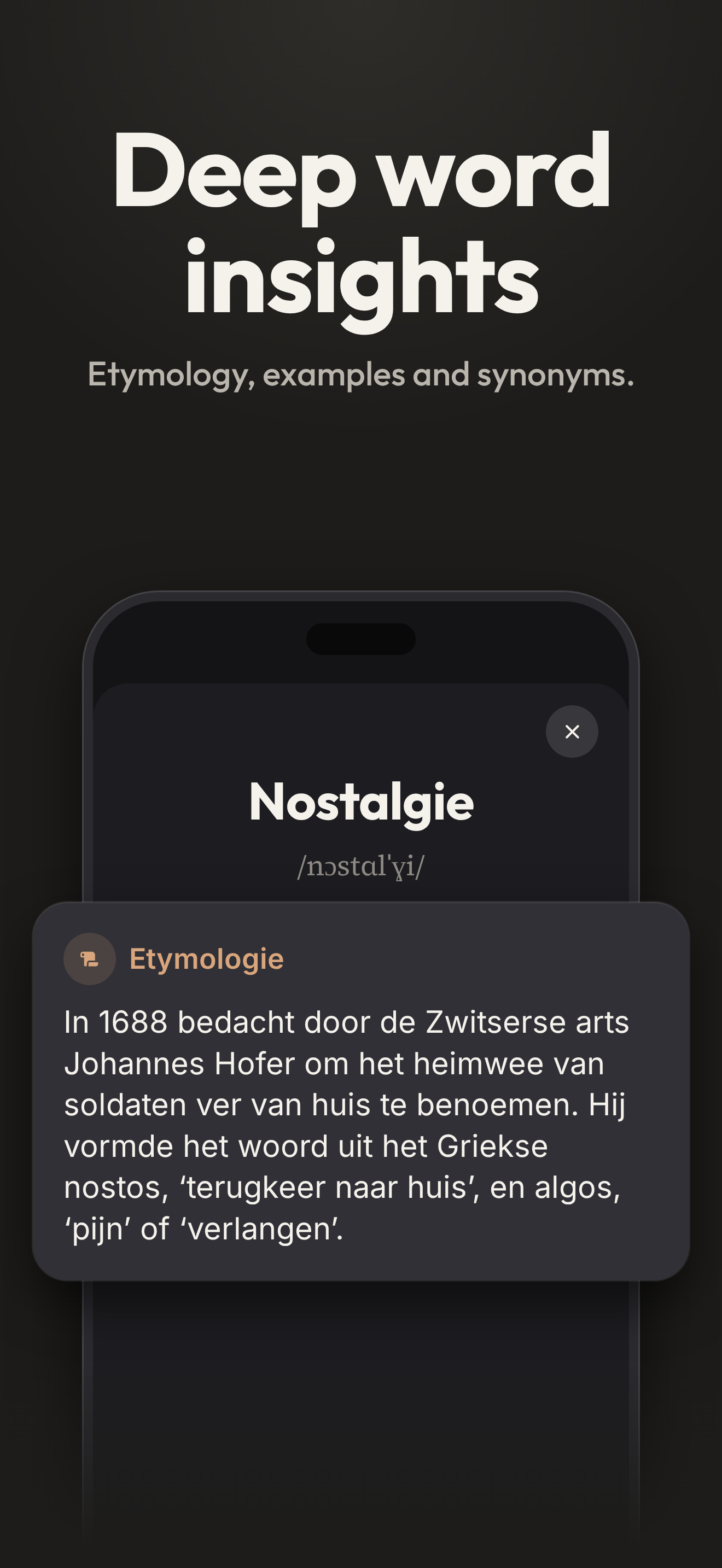 Elk woord in de diepte