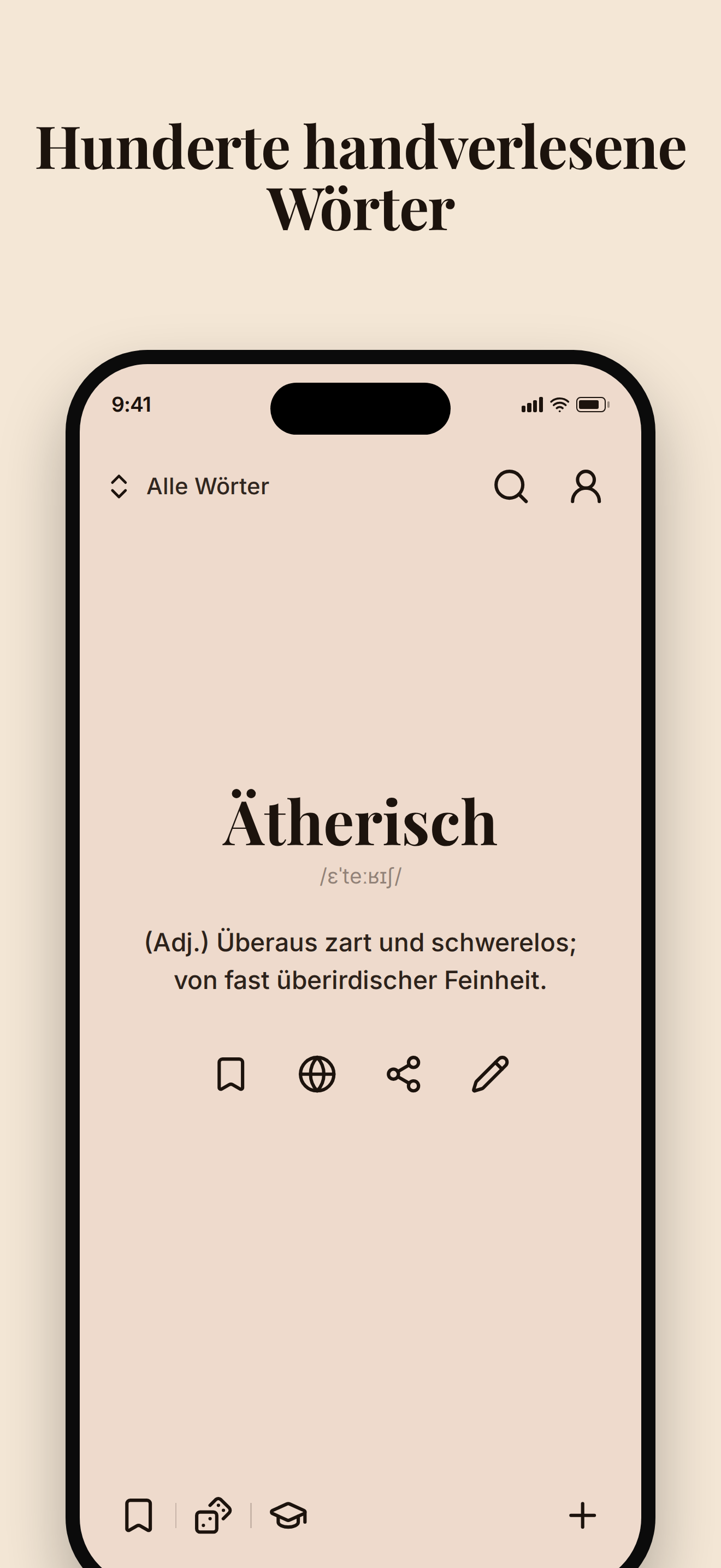 Hunderte handverlesene Wörter