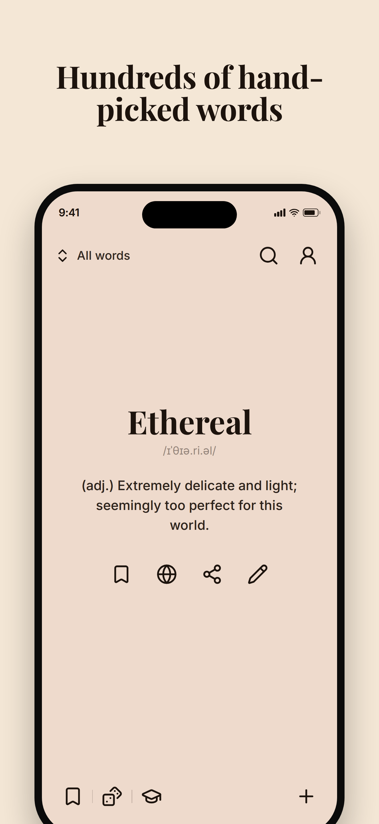 Hundreds of hand-picked words