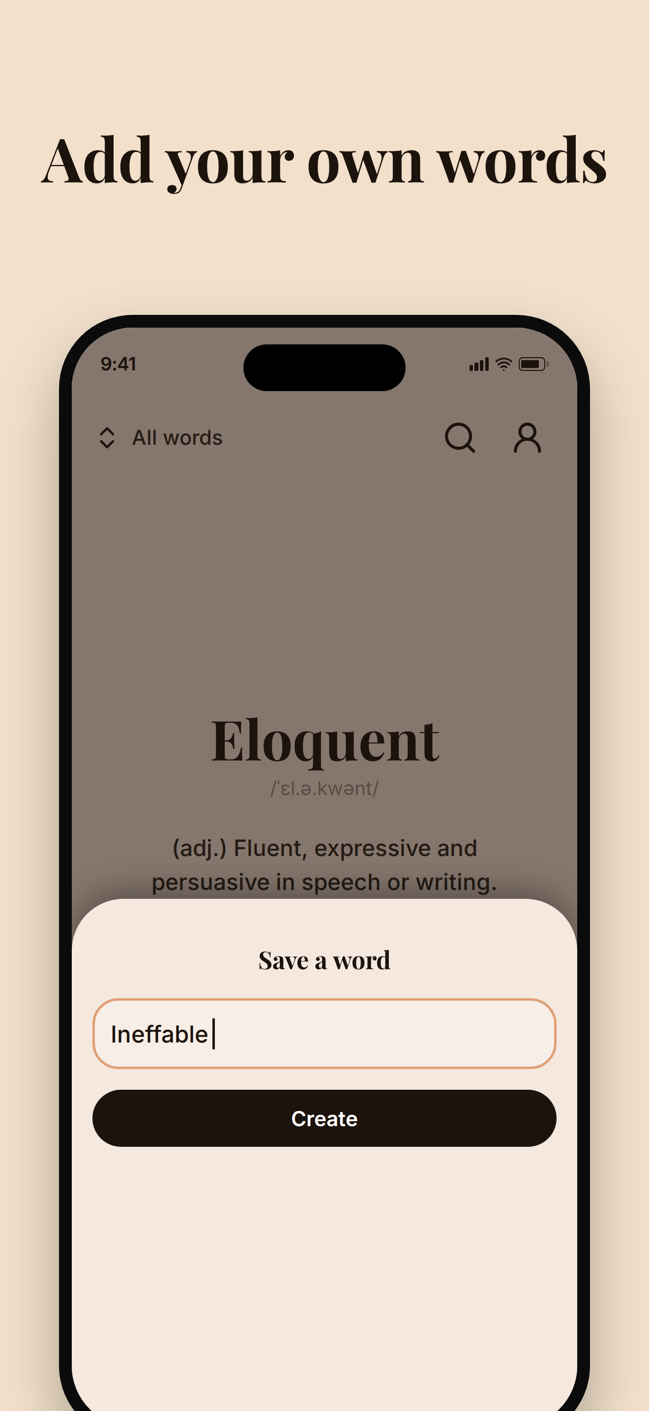 Add your own words