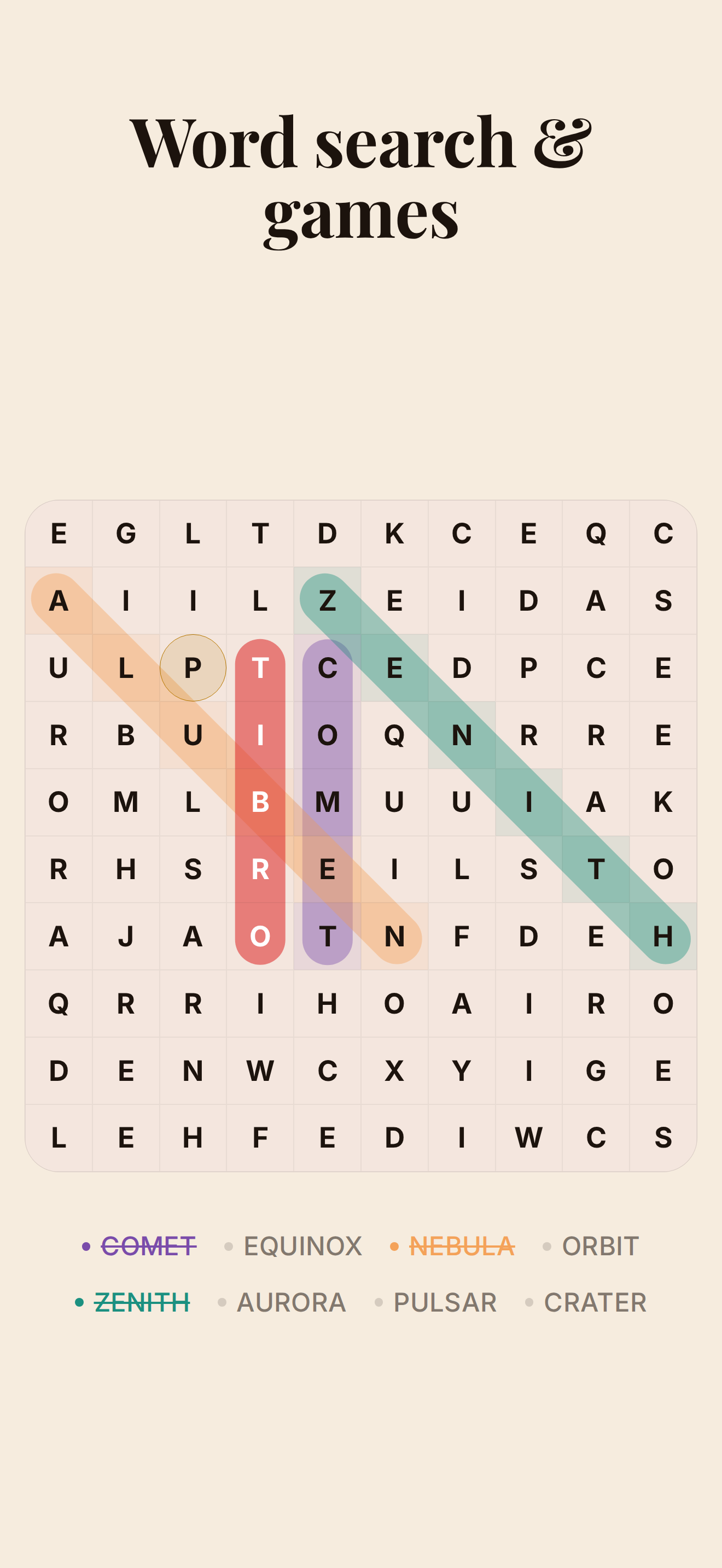 Word search & games