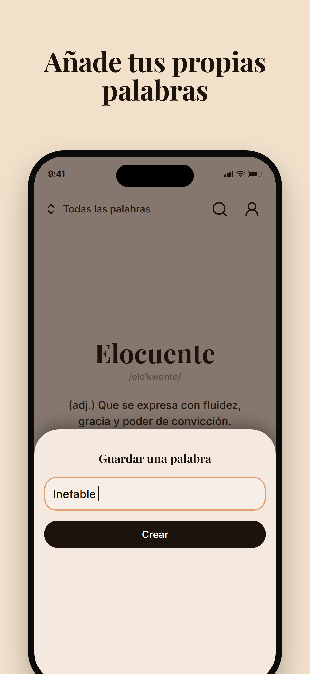 Añade tus propias palabras