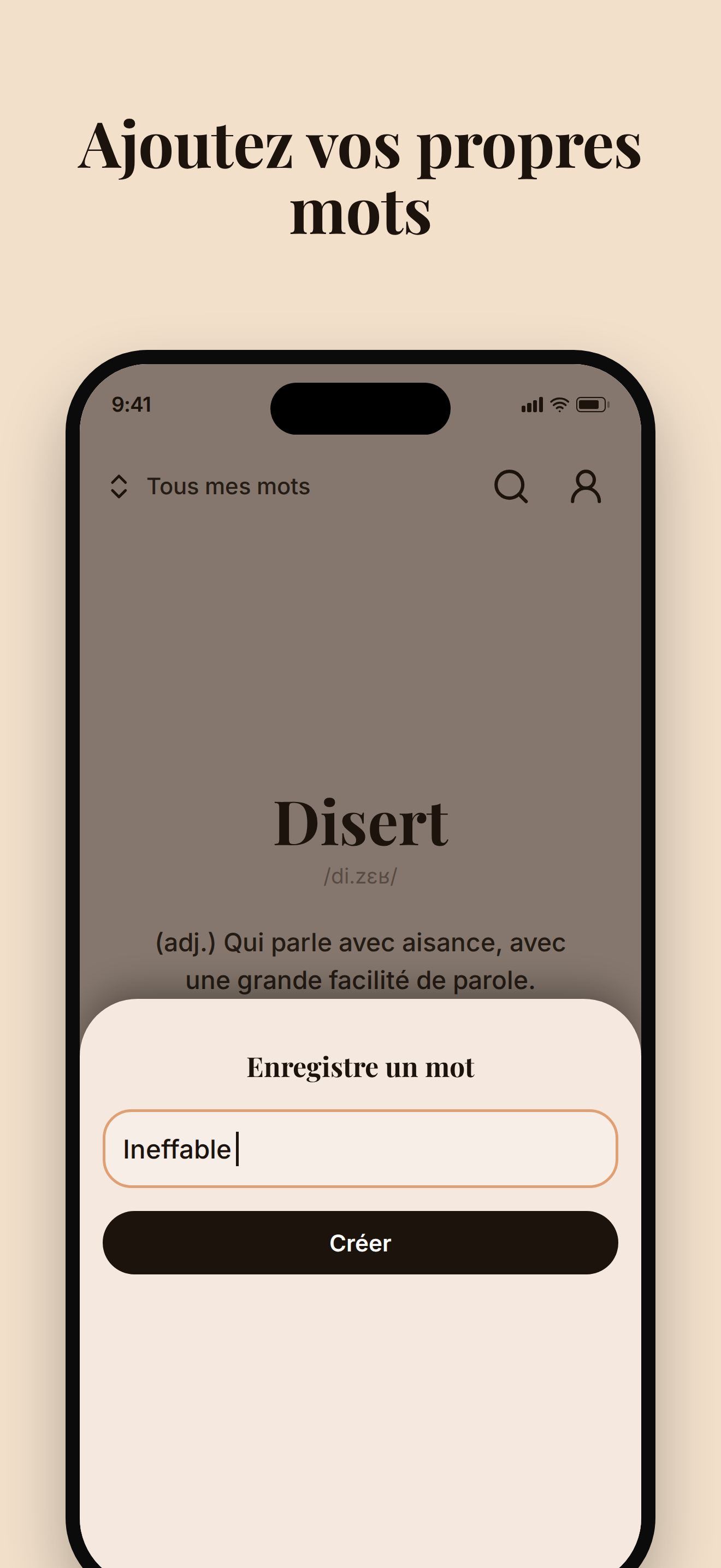 Ajoutez vos propres mots
