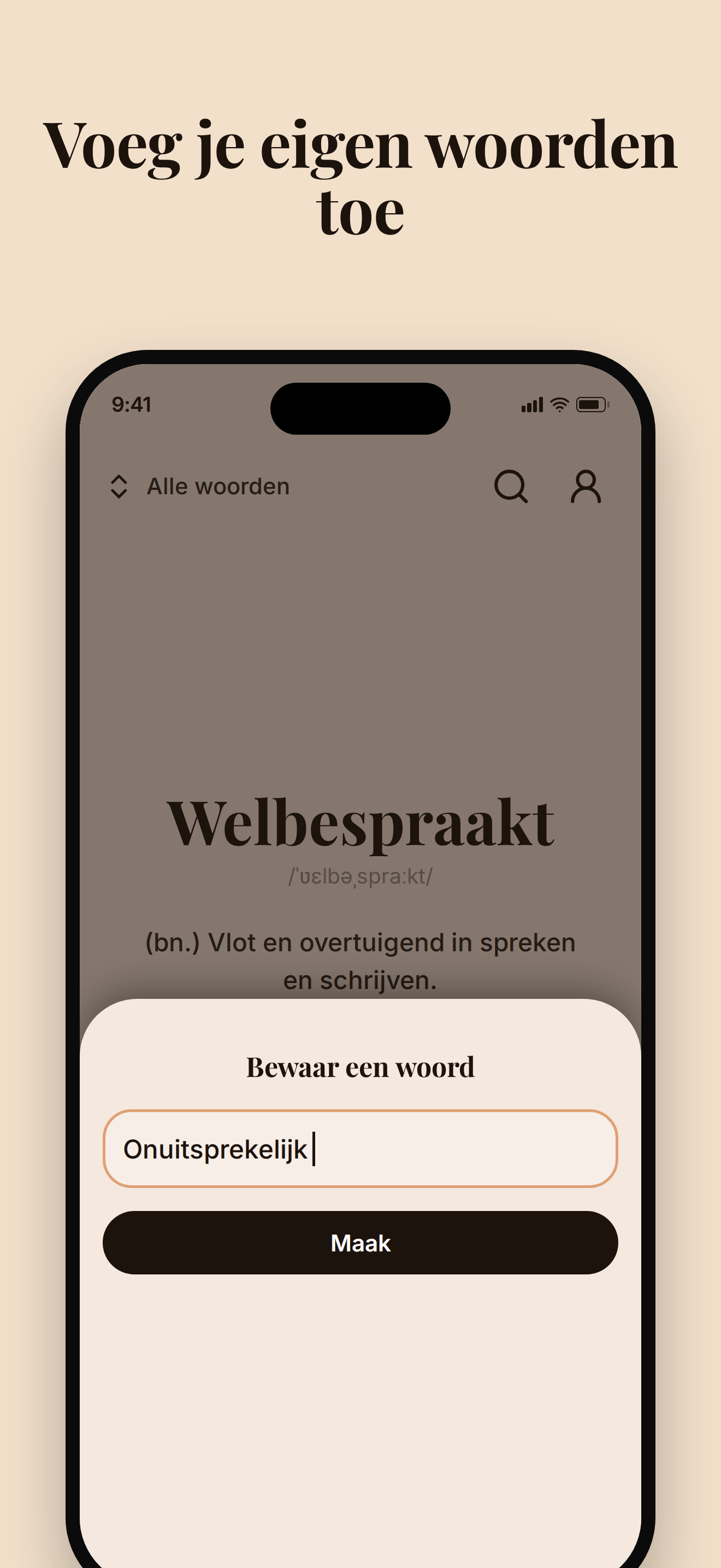 Voeg je eigen woorden toe