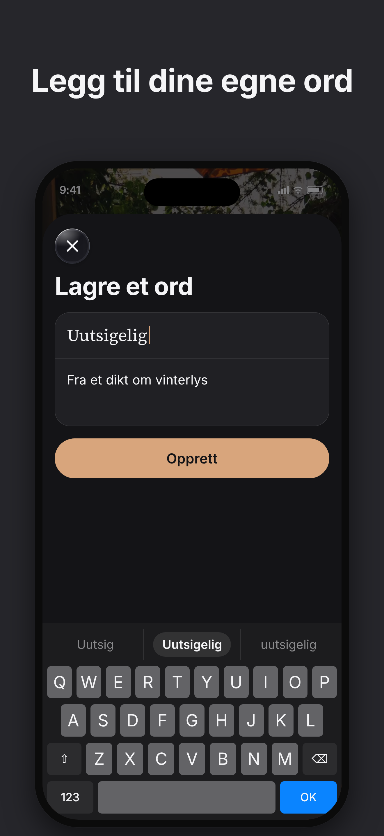 Legg til dine egne ord