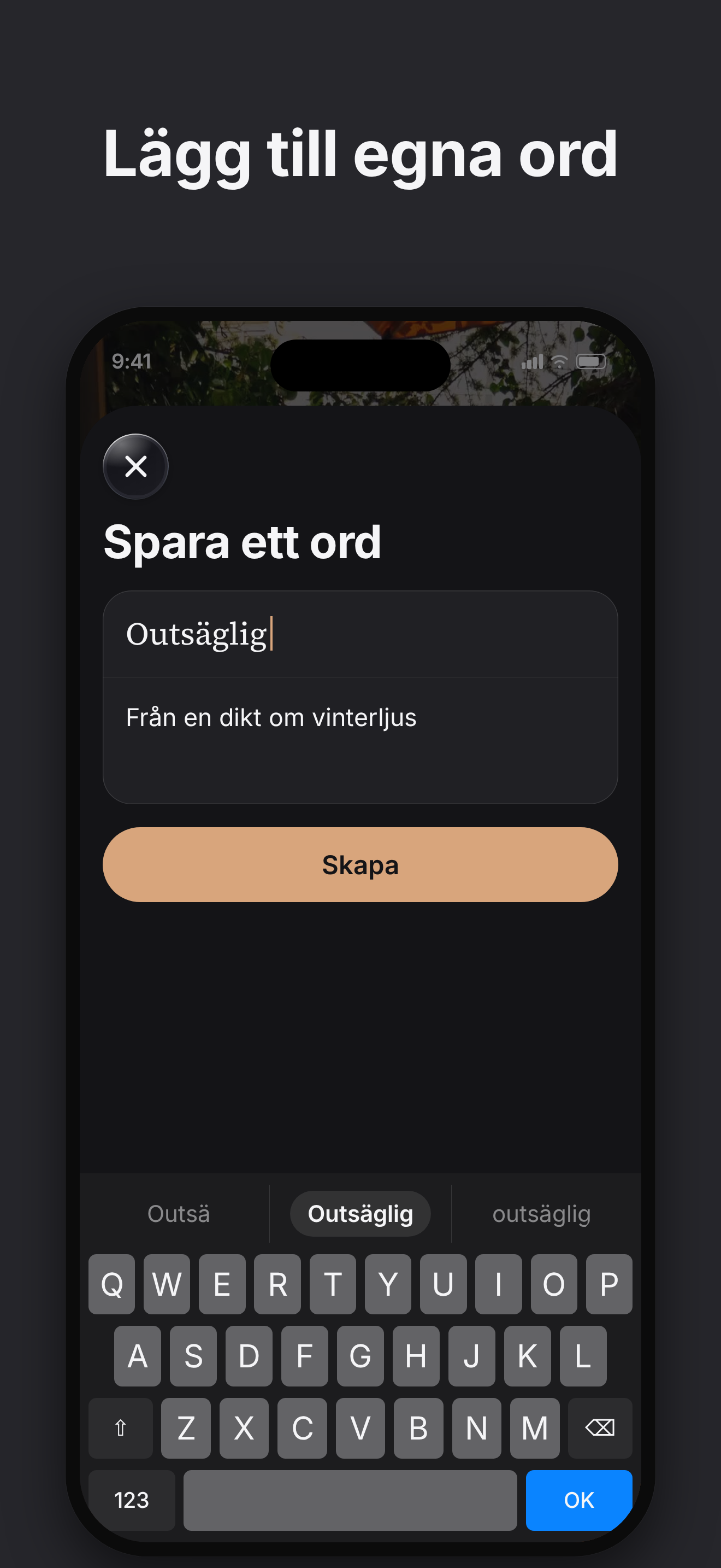 Lägg till egna ord